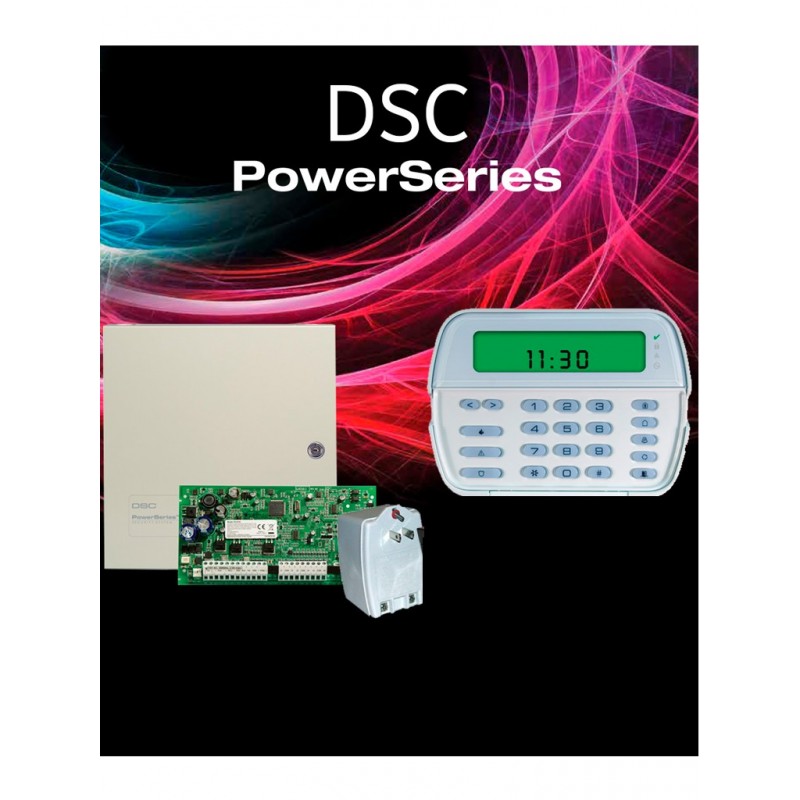 KIT-DSC Paquete 32 Zonas Inalámbricas / Panel PC1832 / Teclado ICON PK5501 / Gabinete / Transformador /  Batería